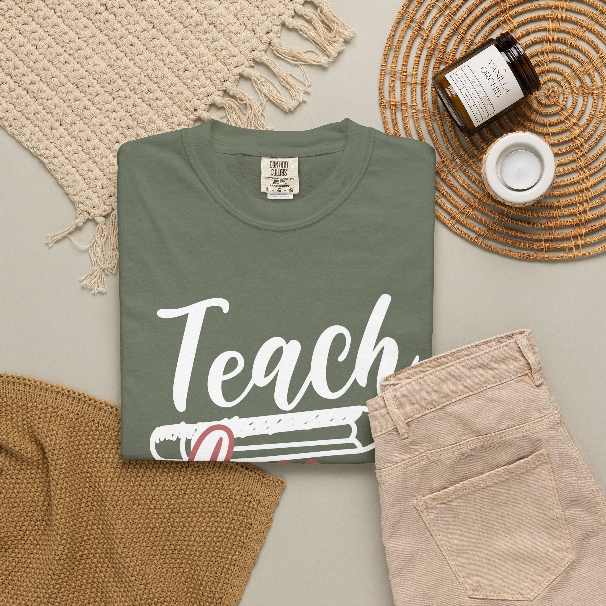 Teach Love Inspire Teacher T‑Shirt — Cute Floral Pencil School Gift