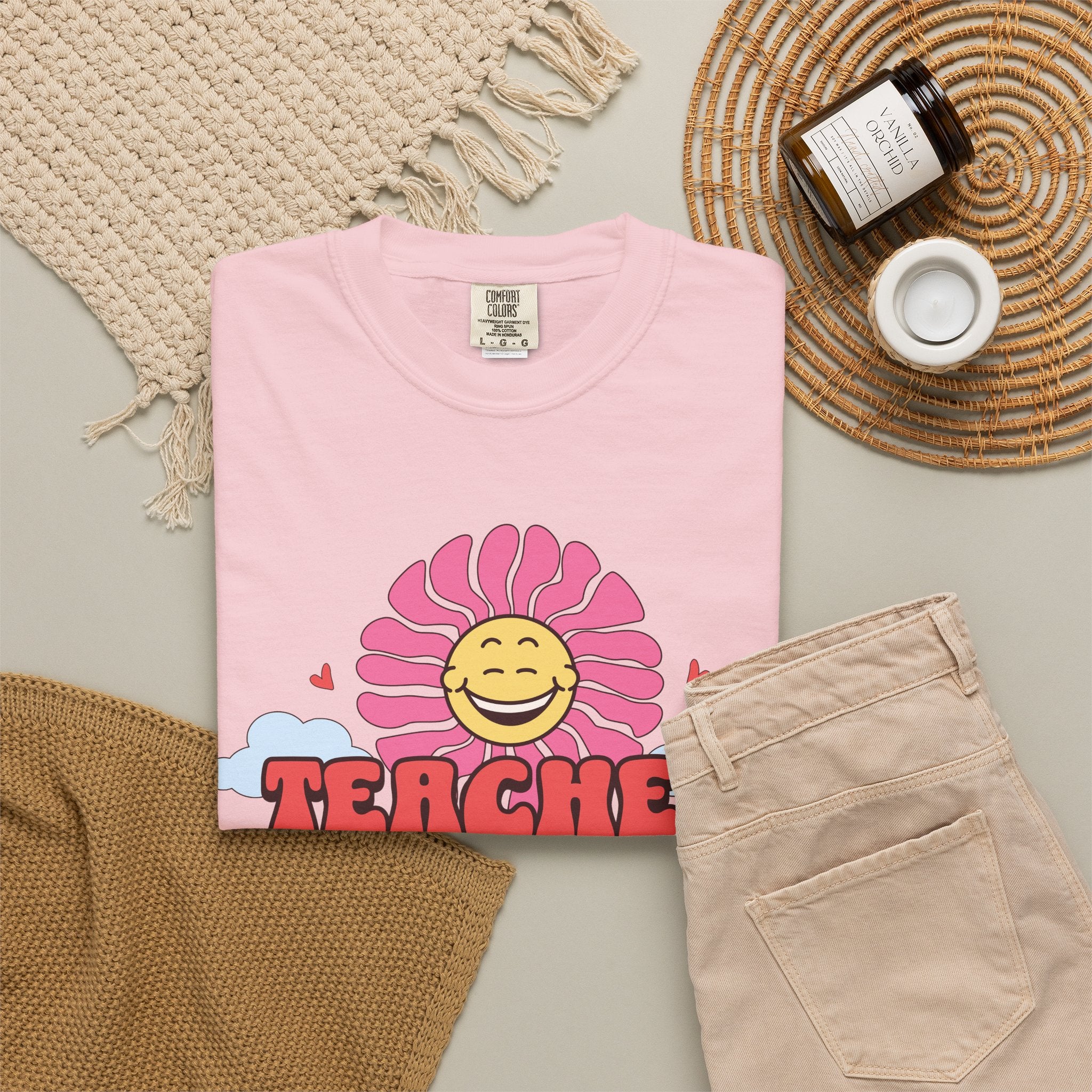 Teacher Vibes Retro Sunflower T-Shirt