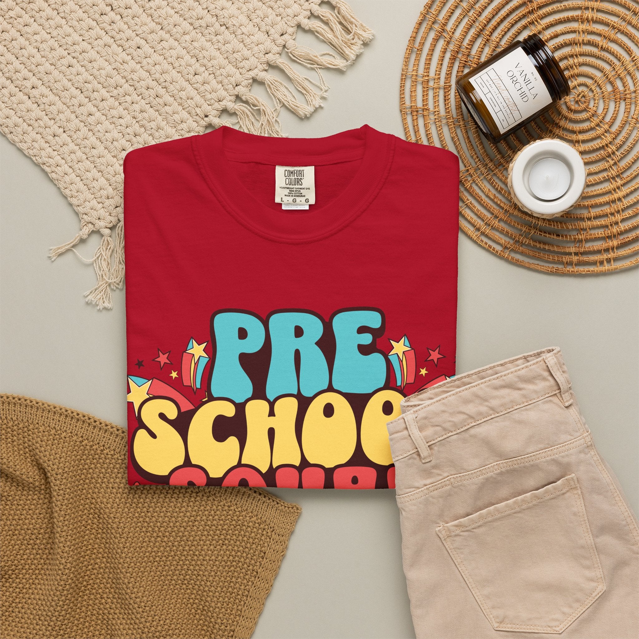T-Shirt — "Preschool Squad" Retro Kids Back-to-School Tee