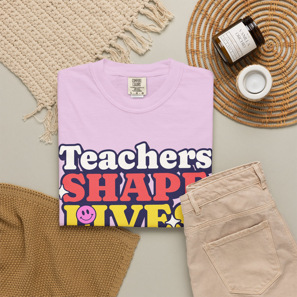 Teachers Shape Lives Forever T-Shirt — Retro Cute Teacher Appreciation Tee