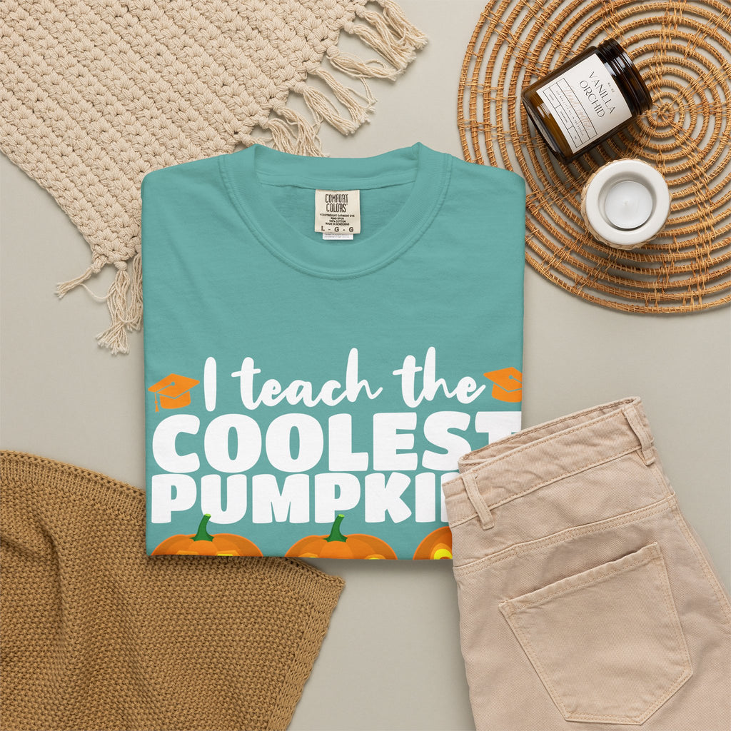 Teacher Halloween T-Shirt — "I Teach the Coolest Pumpkins in the Patch"