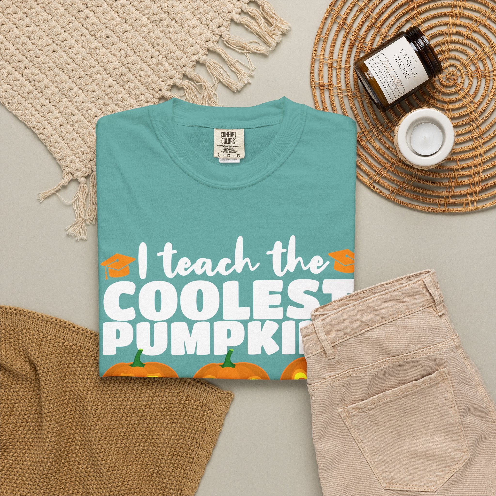 Teacher Halloween T-Shirt — "I Teach the Coolest Pumpkins in the Patch"