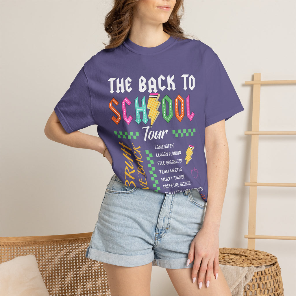 Back to School Tour T-Shirt — Funny Teacher Shirt with “Bruh We Back” Design