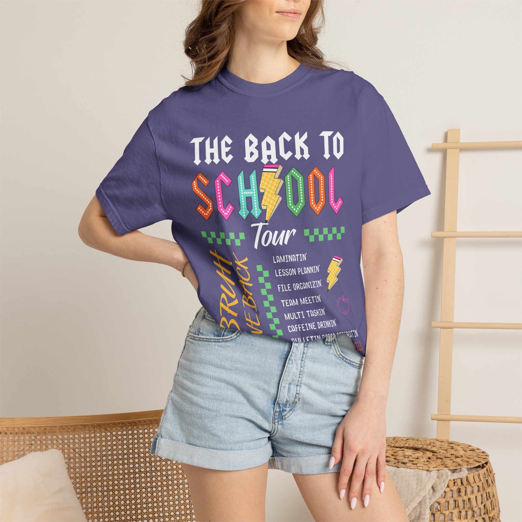 Back to School Tour T-Shirt — Funny Teacher Shirt with “Bruh We Back” Design