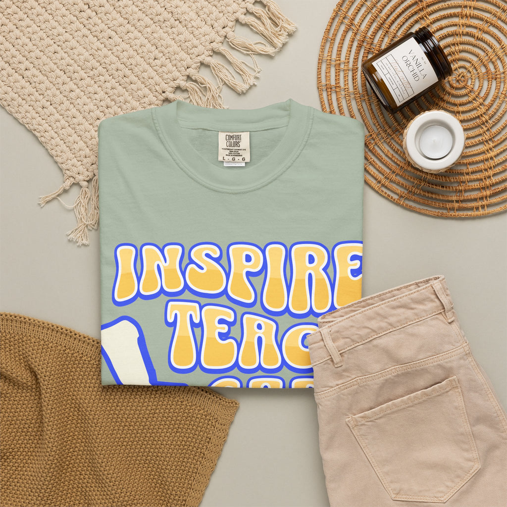 Inspire Teach Care Love T-Shirt — Retro Teacher Appreciation Tee
