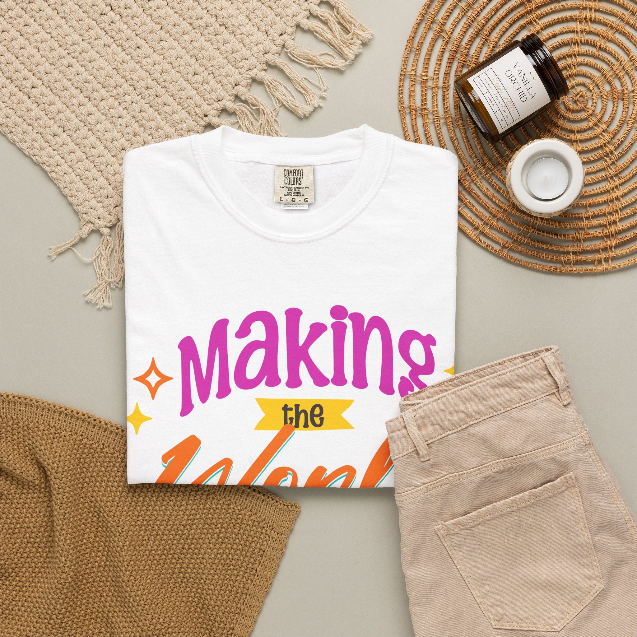 Making the World Brighter T-Shirt — "One Child at a Time" Colorful Teacher/Volunteer Tee