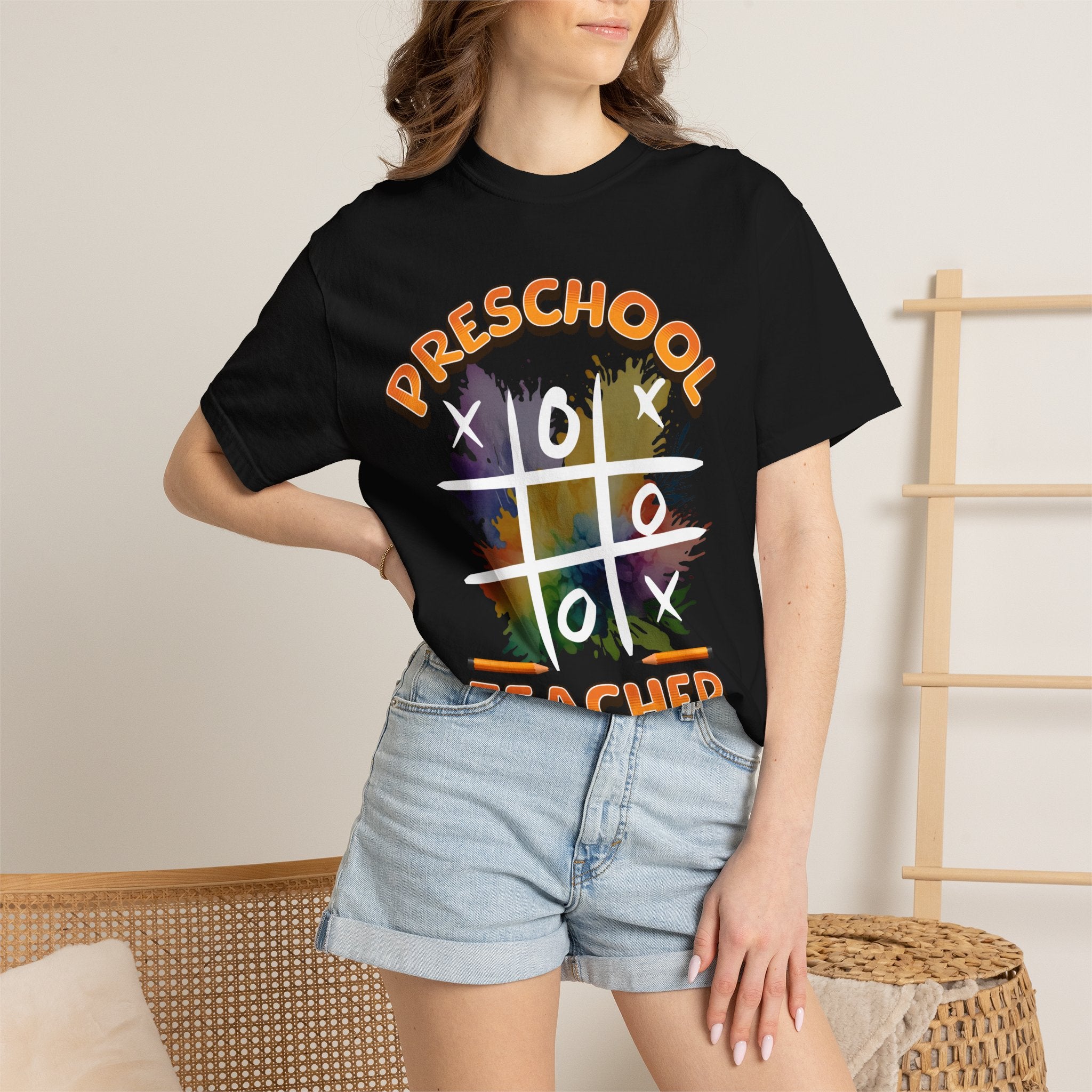 Preschool Teacher Tic-Tac-Toe T-Shirt — Cute Teacher Gift for Kindergarten & Early Childhood