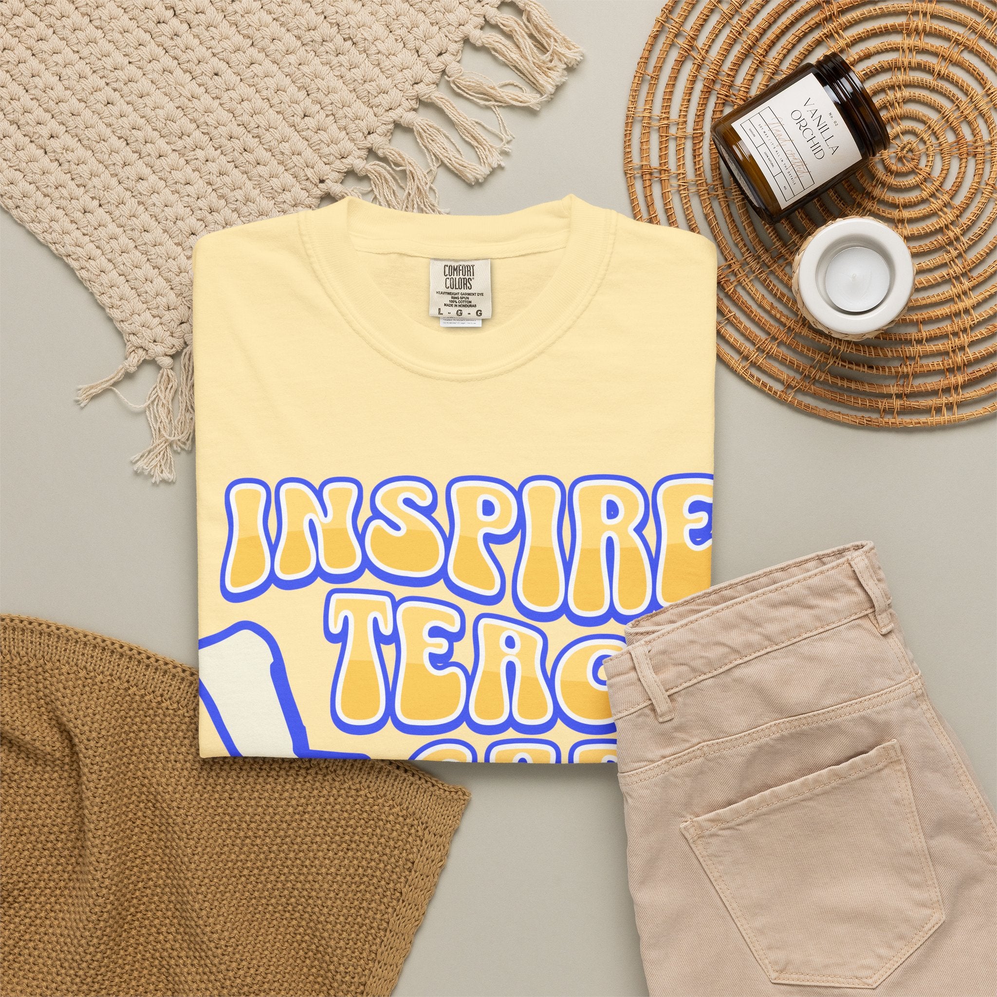 Inspire Teach Care Love T-Shirt — Retro Teacher Appreciation Tee