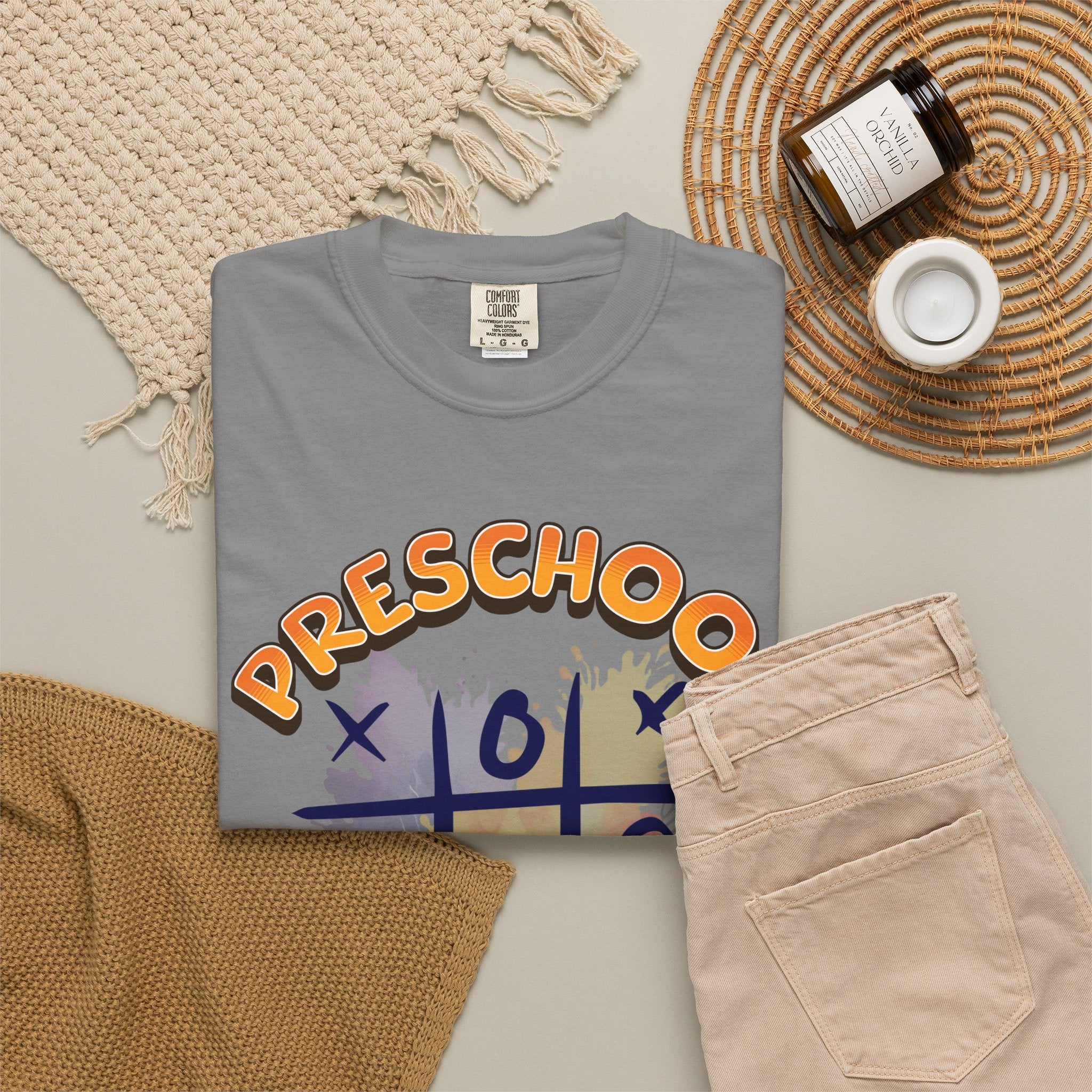 Preschool Teacher Tic-Tac-Toe T-Shirt — Hello Kindergarten Classroom Tee