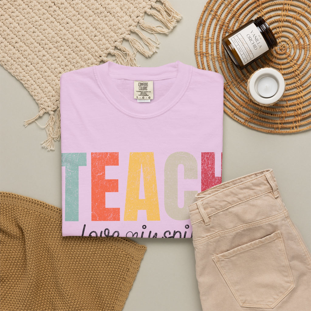 Teach Love Inspire T-Shirt — Colorful Teacher Appreciation Tee