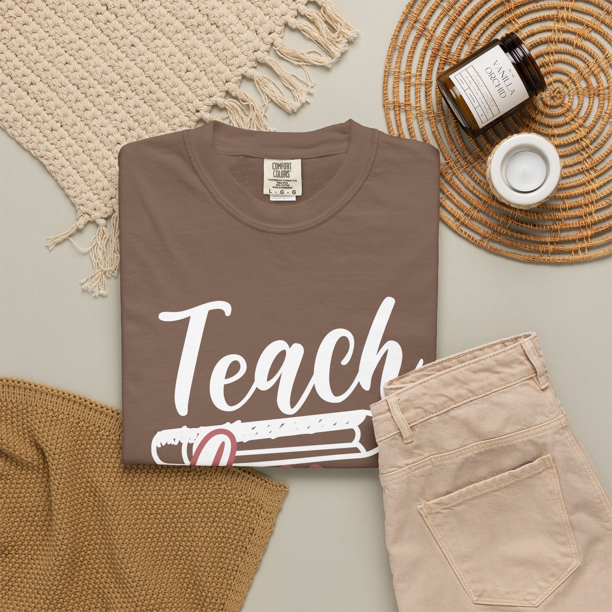 Teach Love Inspire Teacher T‑Shirt — Cute Floral Pencil School Gift