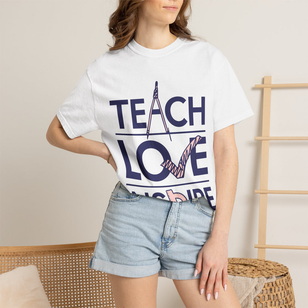 Teach Love Inspire T-Shirt — Teacher Appreciation Tee with Pencil & Checkmark Design