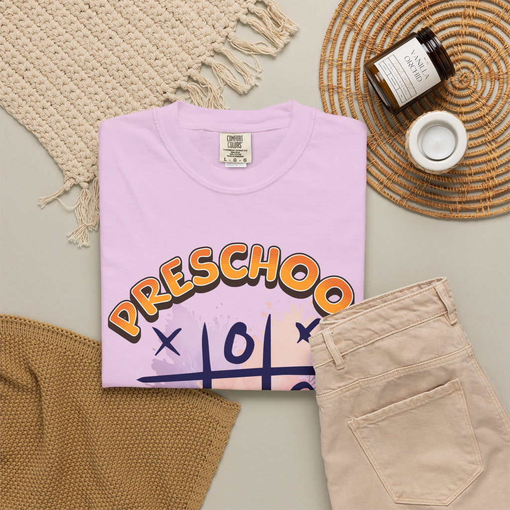 Preschool Teacher Tic-Tac-Toe T-Shirt — Hello Kindergarten Classroom Tee