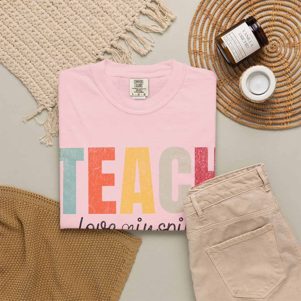 Teach Love Inspire T-Shirt — Colorful Teacher Appreciation Tee