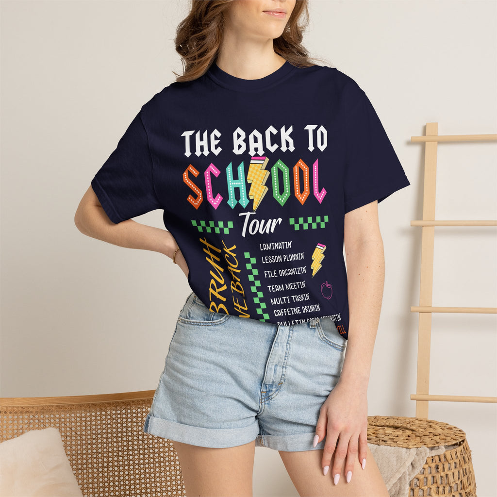 Back to School Tour T-Shirt — Funny Teacher Shirt with “Bruh We Back” Design