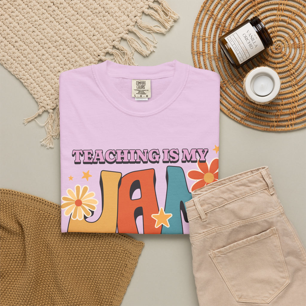 Teaching Is My Jam T-Shirt — Retro Floral Teacher Tee