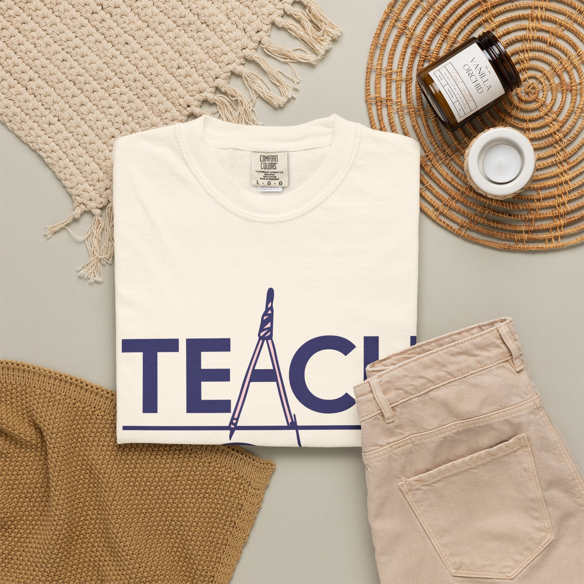 Teach Love Inspire T-Shirt — Teacher Appreciation Tee with Pencil & Checkmark Design