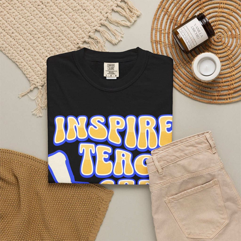 Inspire Teach Care Love T-Shirt — Retro Teacher Appreciation Tee