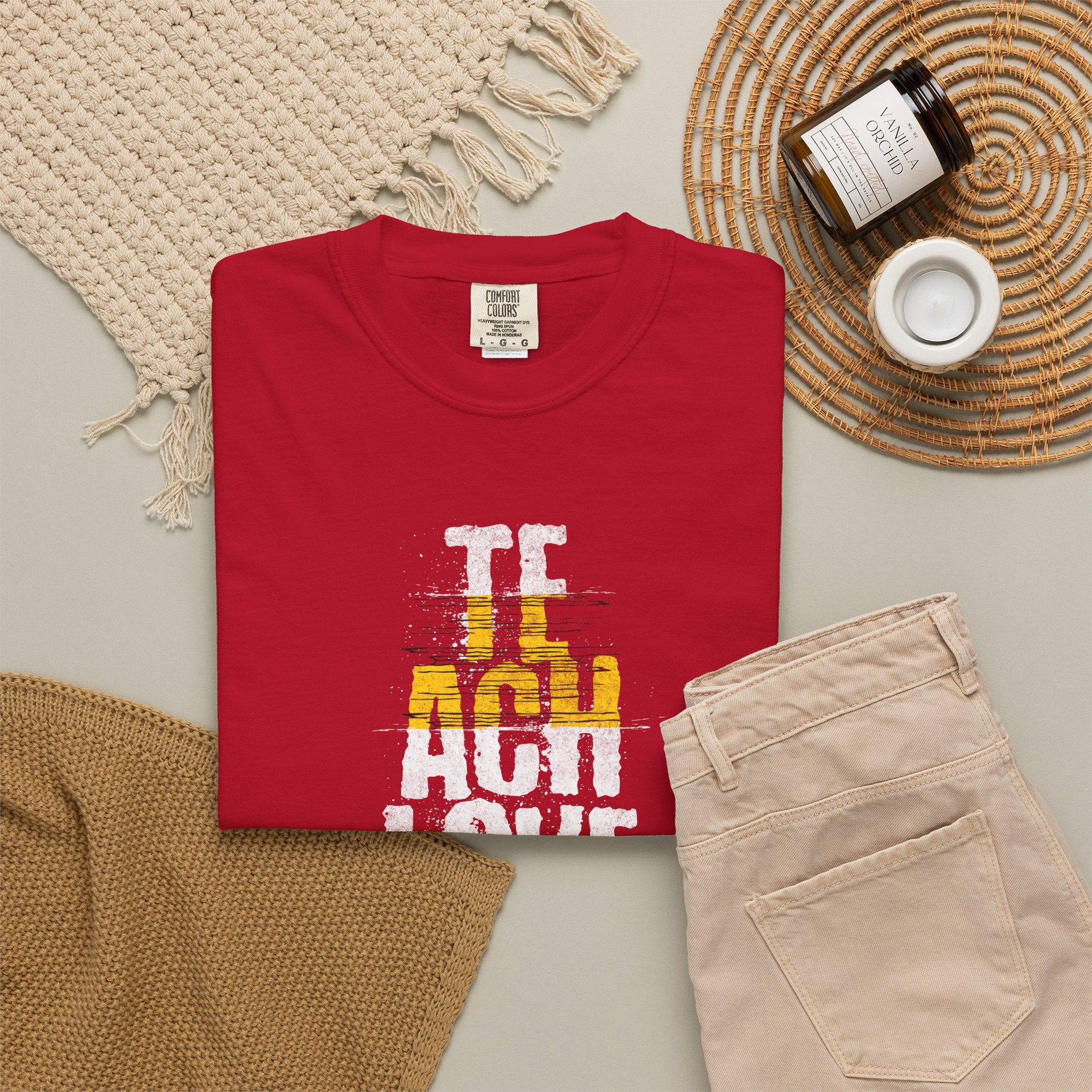 Teach, Love, Inspire Vertical Graphic T‑Shirt