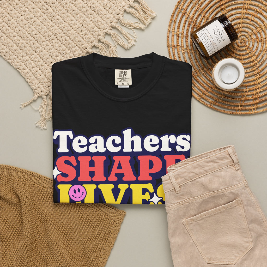 Teachers Shape Lives Forever T-Shirt — Retro Cute Teacher Appreciation Tee