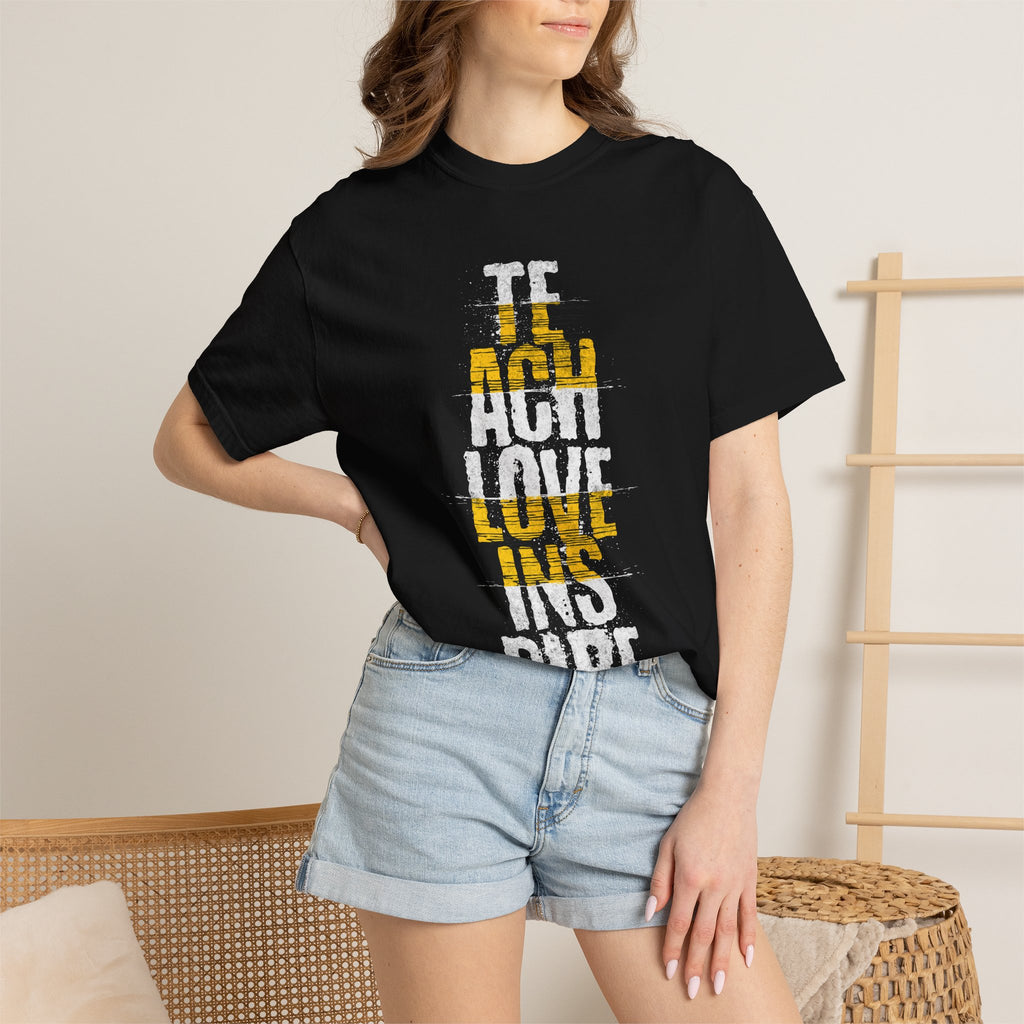 Teach, Love, Inspire Vertical Graphic T‑Shirt