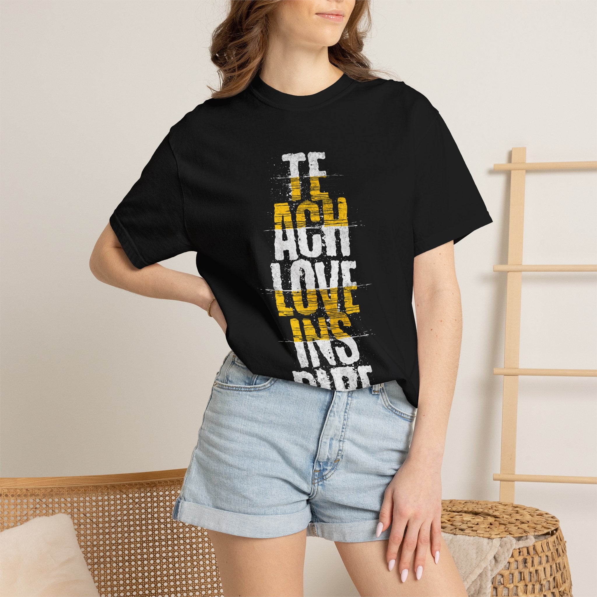Teach, Love, Inspire Vertical Graphic T‑Shirt