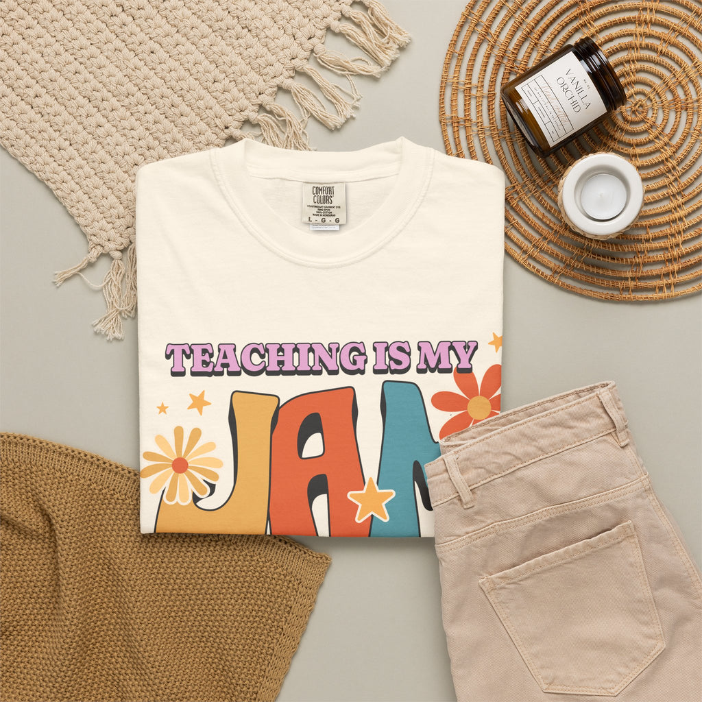 Teaching Is My Jam T-Shirt — Retro Floral Teacher Tee