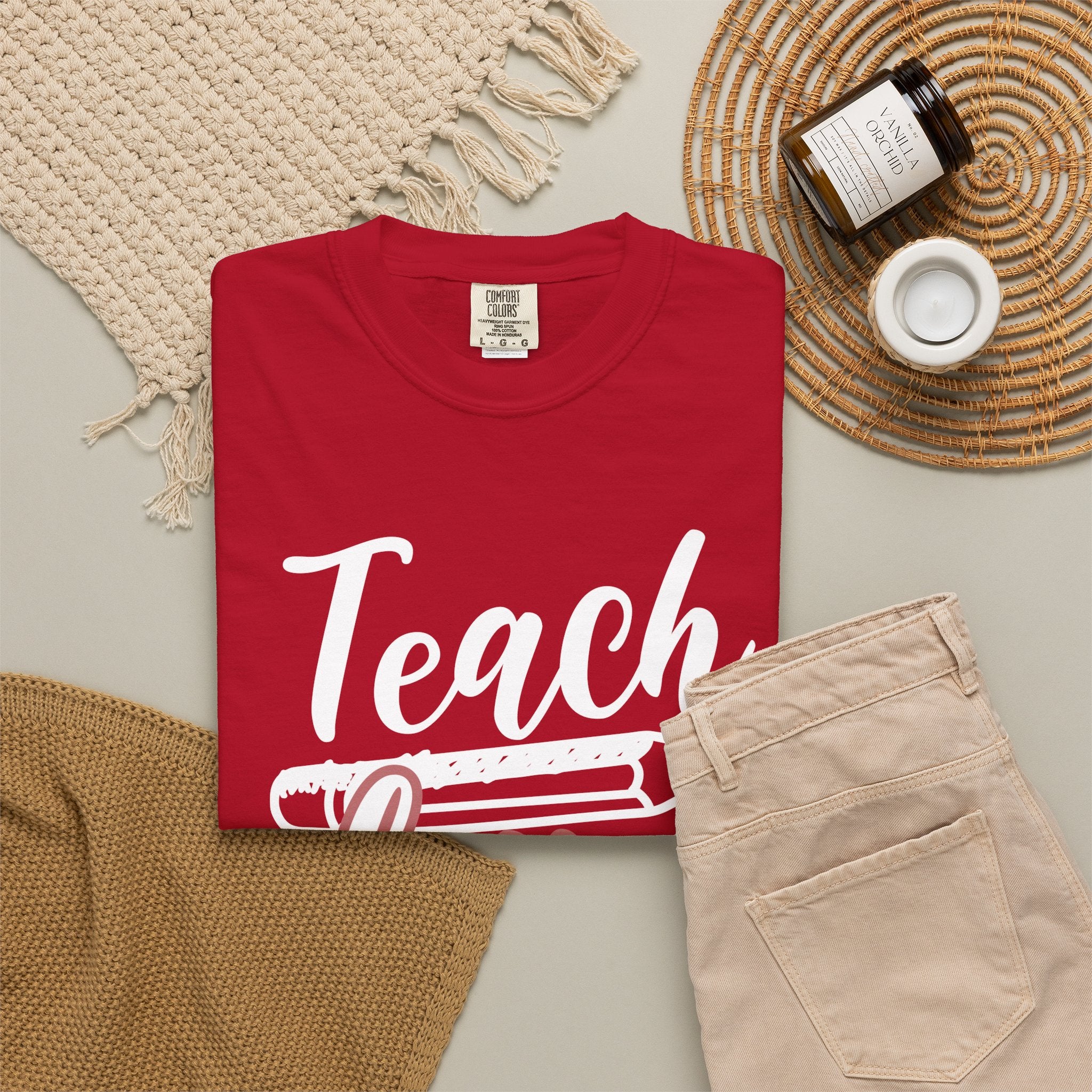 Teach Love Inspire Teacher T‑Shirt — Cute Floral Pencil School Gift