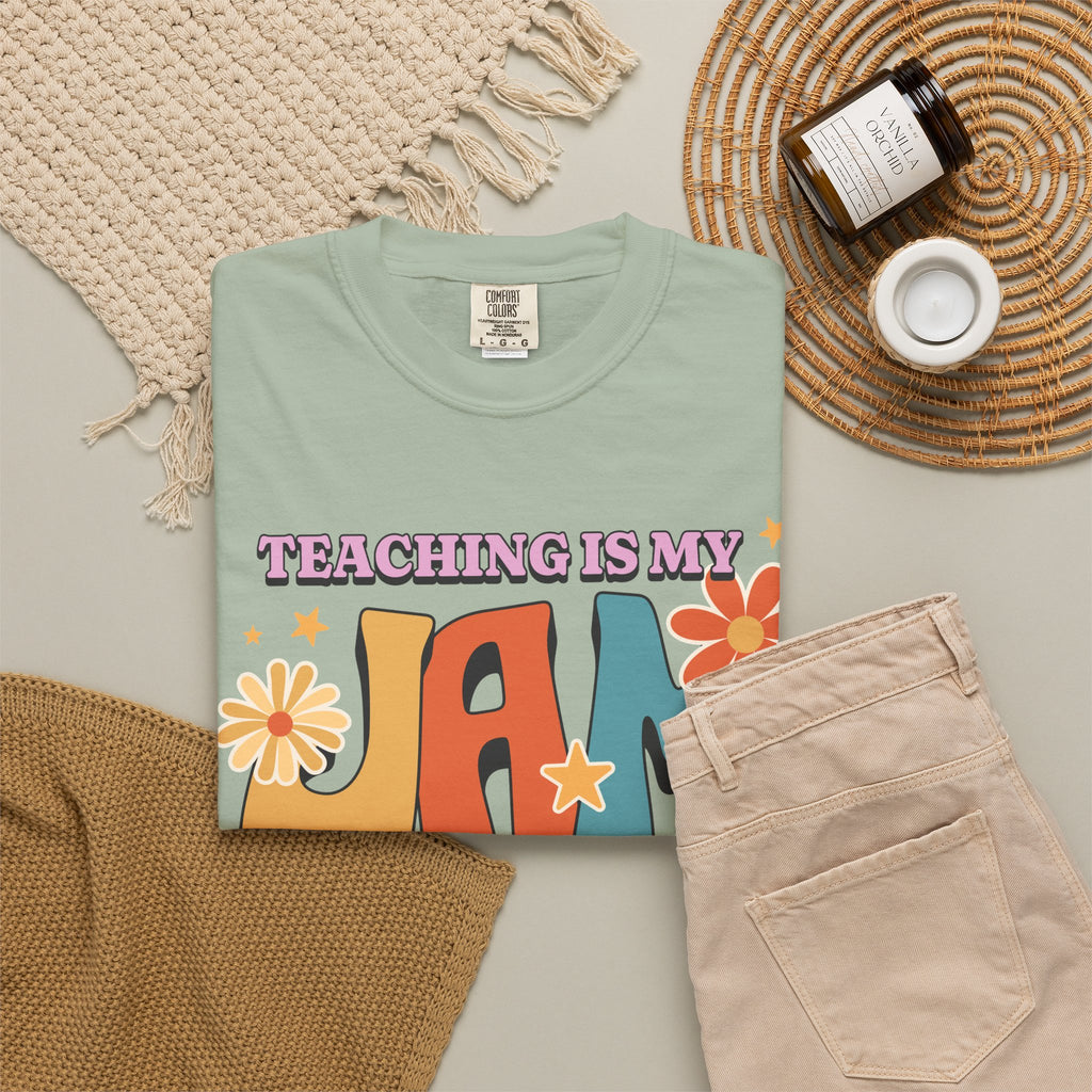 Teaching Is My Jam T-Shirt — Retro Floral Teacher Tee