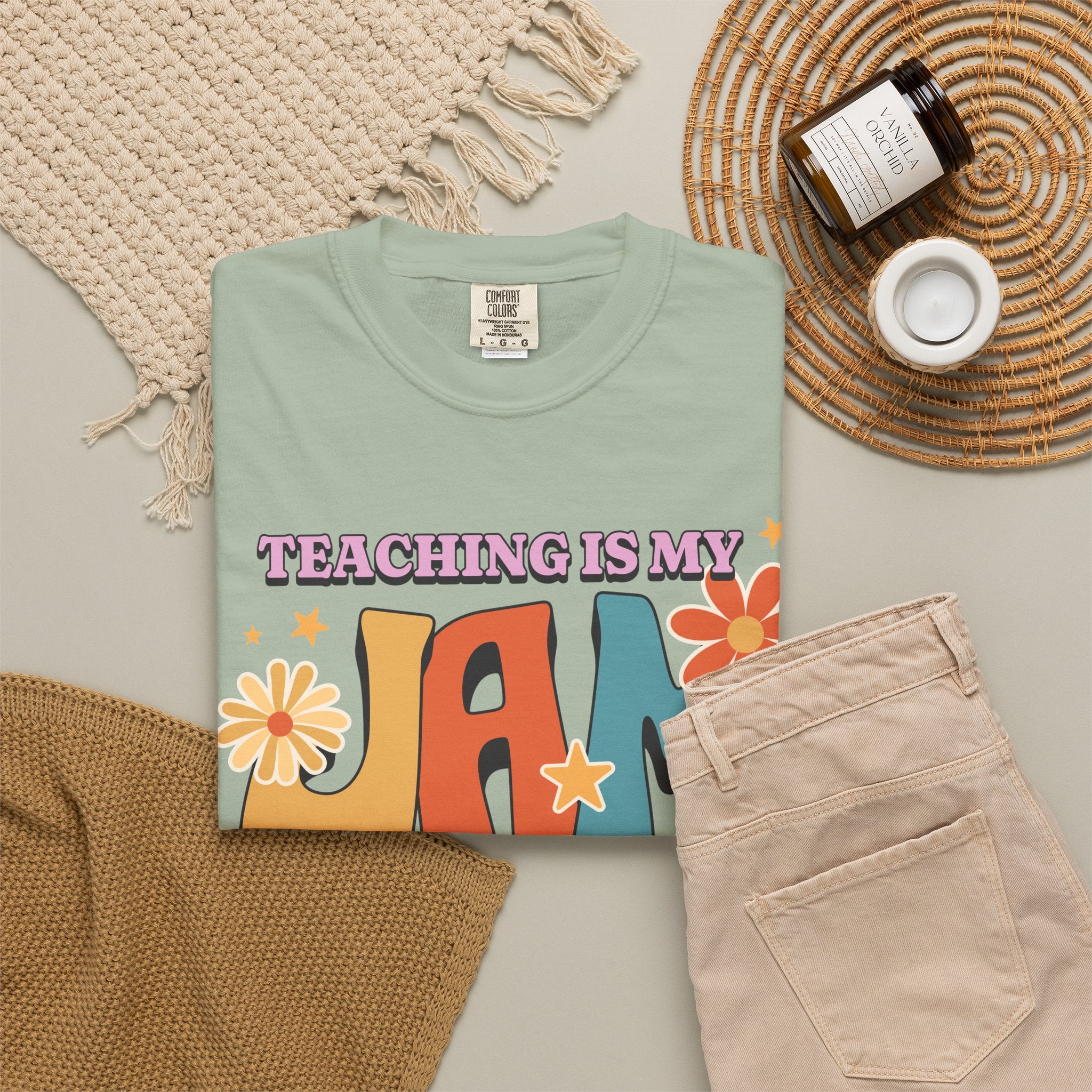Teaching Is My Jam T-Shirt — Retro Floral Teacher Tee