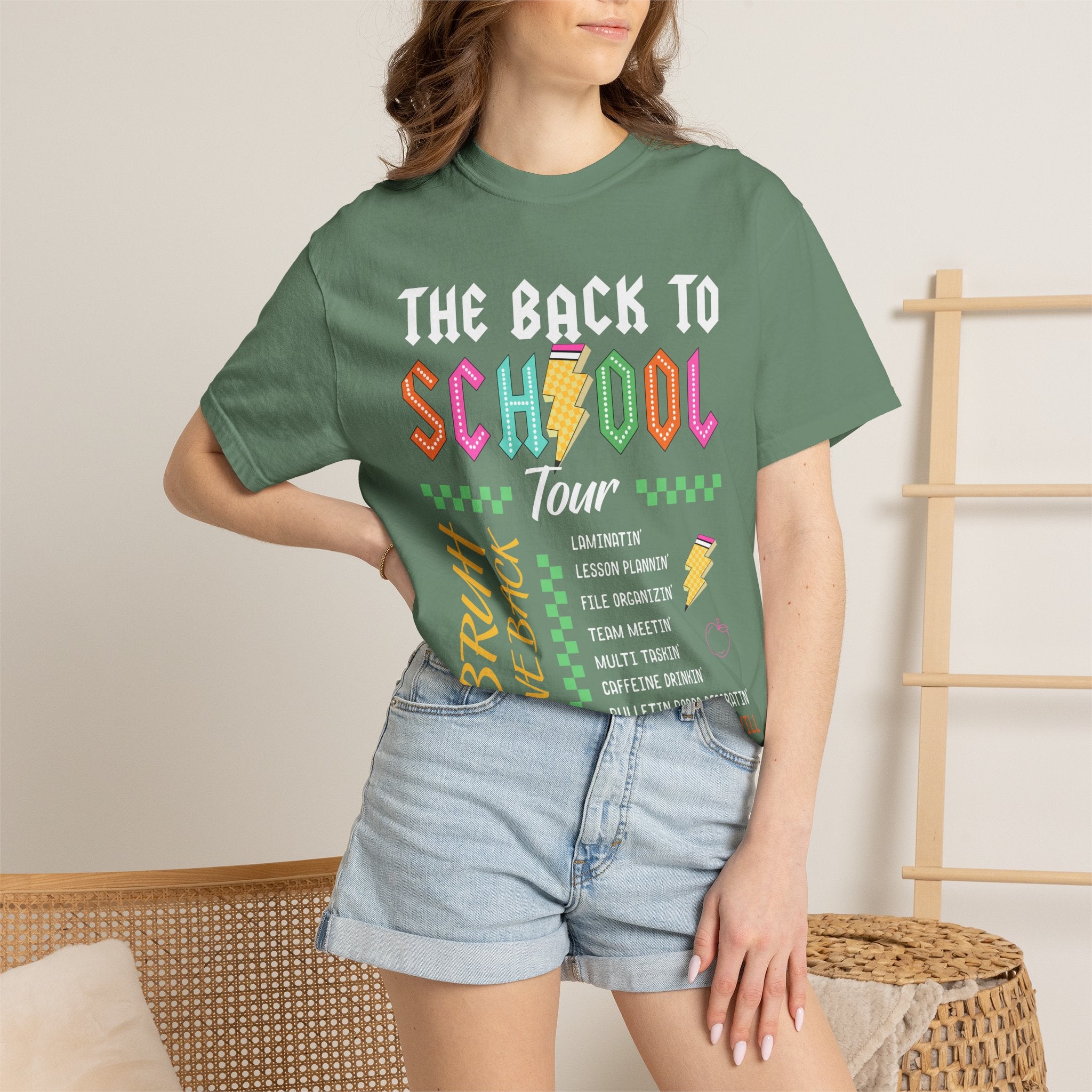 Back to School Tour T-Shirt — Funny Teacher Shirt with “Bruh We Back” Design