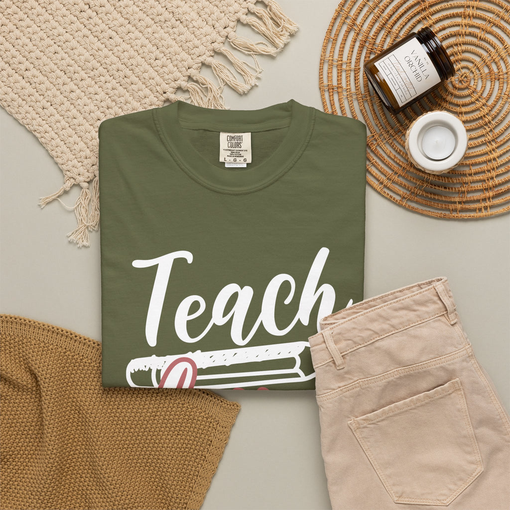 Teach Love Inspire Teacher T‑Shirt — Cute Floral Pencil School Gift
