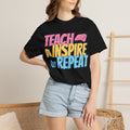 Teach Inspire Repeat T-Shirt — Colorful Teacher Appreciation Tee