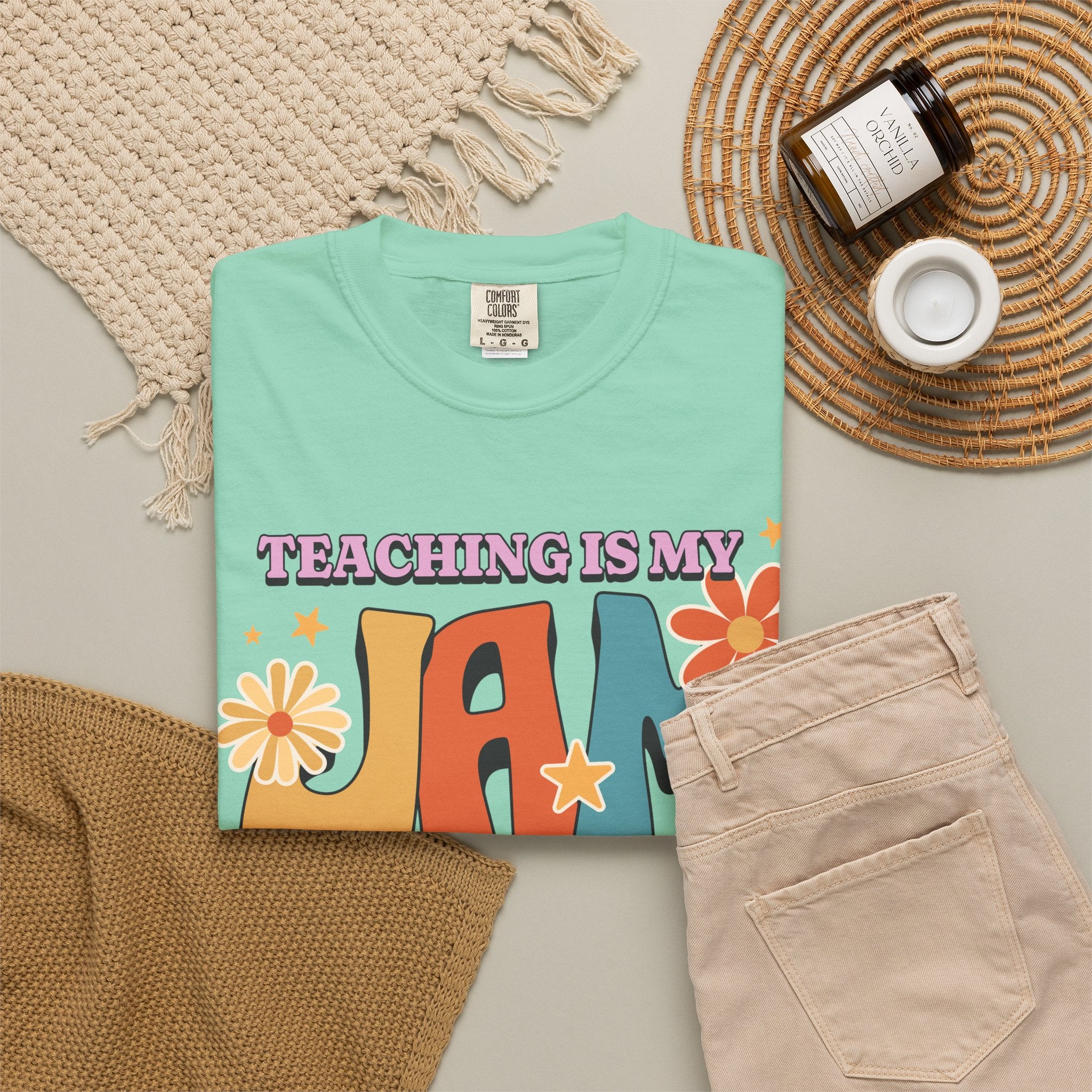 Teaching Is My Jam T-Shirt — Retro Floral Teacher Tee