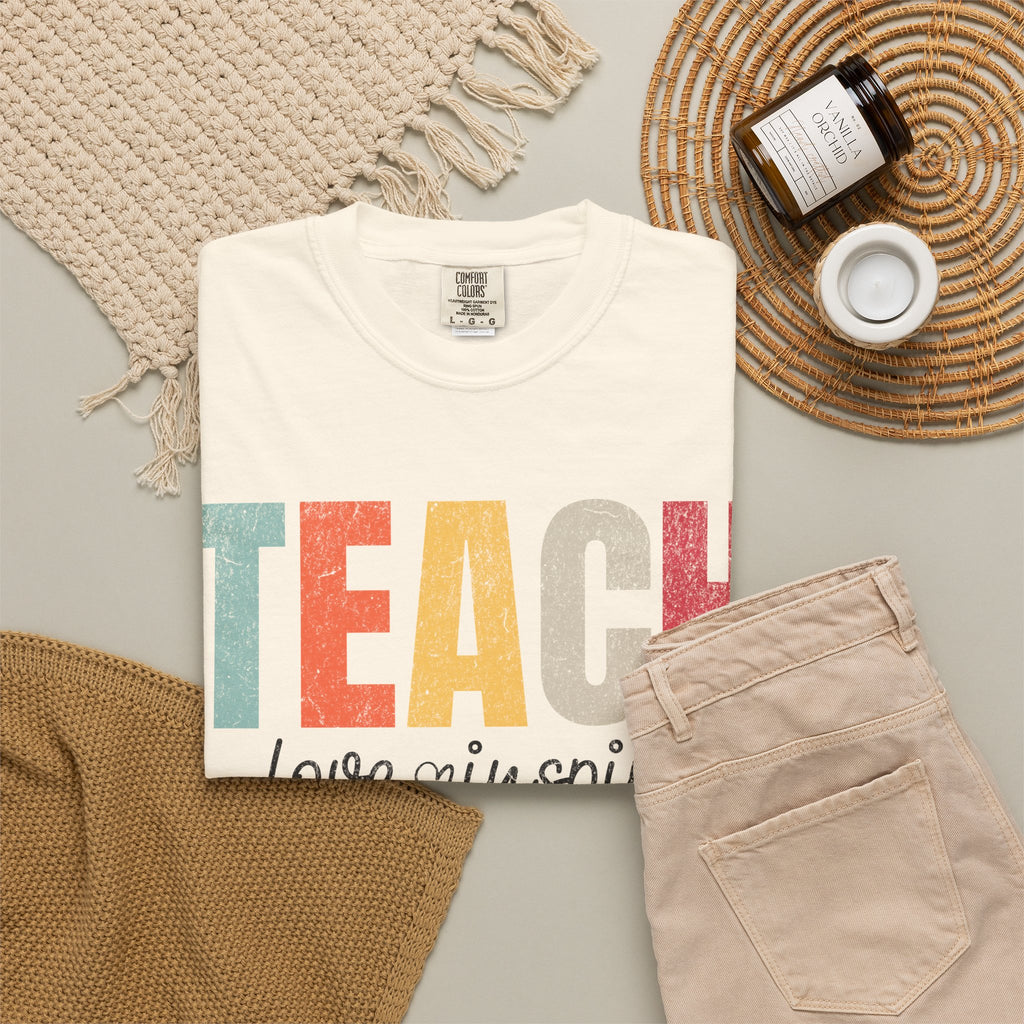 Teach Love Inspire T-Shirt — Colorful Teacher Appreciation Tee