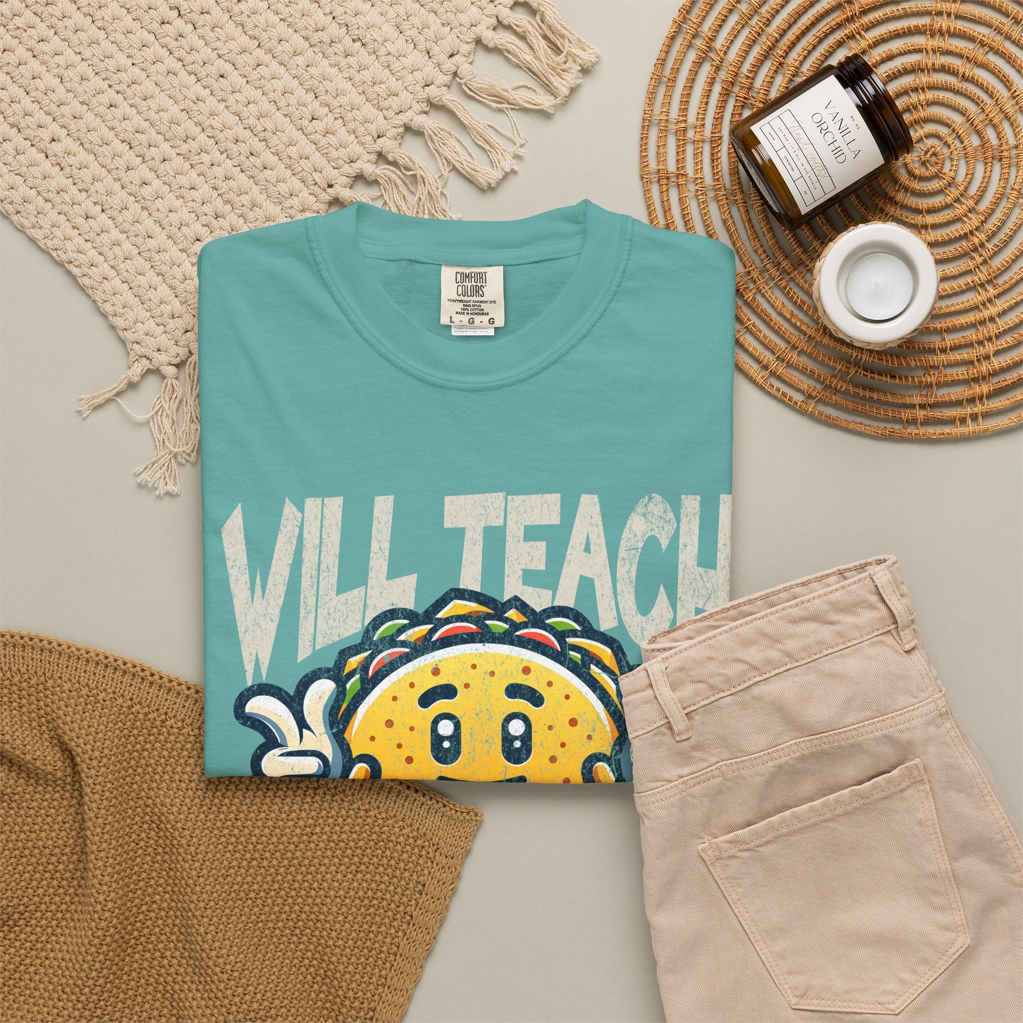 Will Teach for Tacos T-Shirt — Funny Taco Teacher Tee