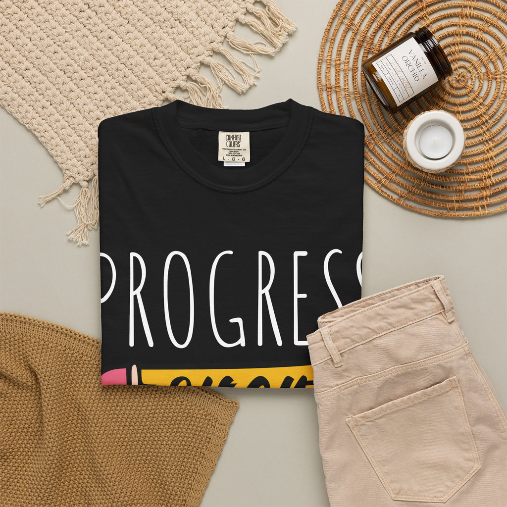 Progress Over Perfection T-Shirt – Motivational Teacher Pencil Design