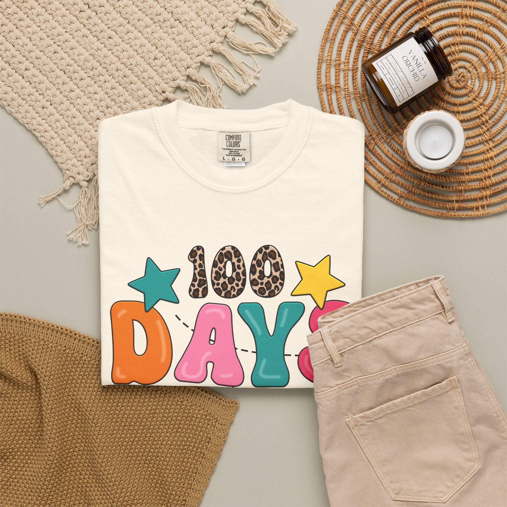 100 Days of School T-Shirt — Colorful Teacher & Student Celebration Tee