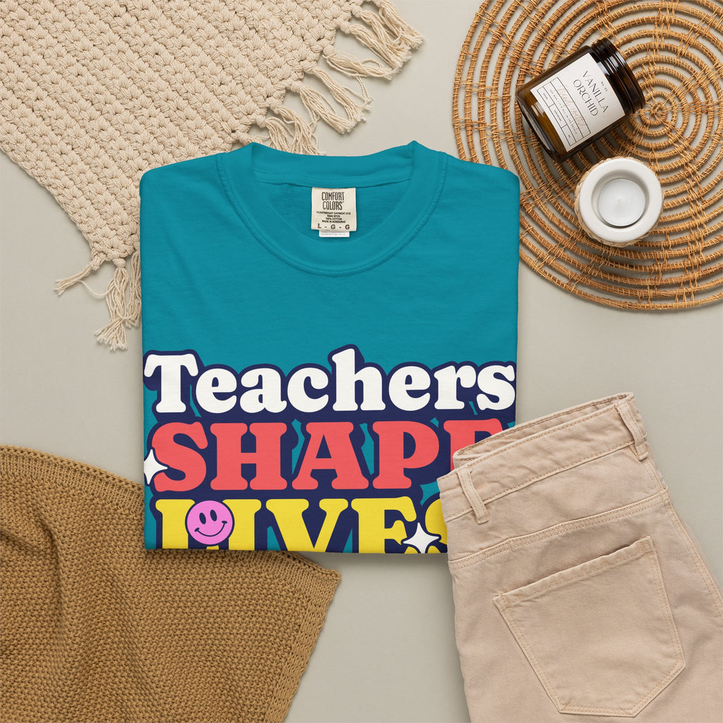 Teachers Shape Lives Forever T-Shirt — Retro Cute Teacher Appreciation Tee