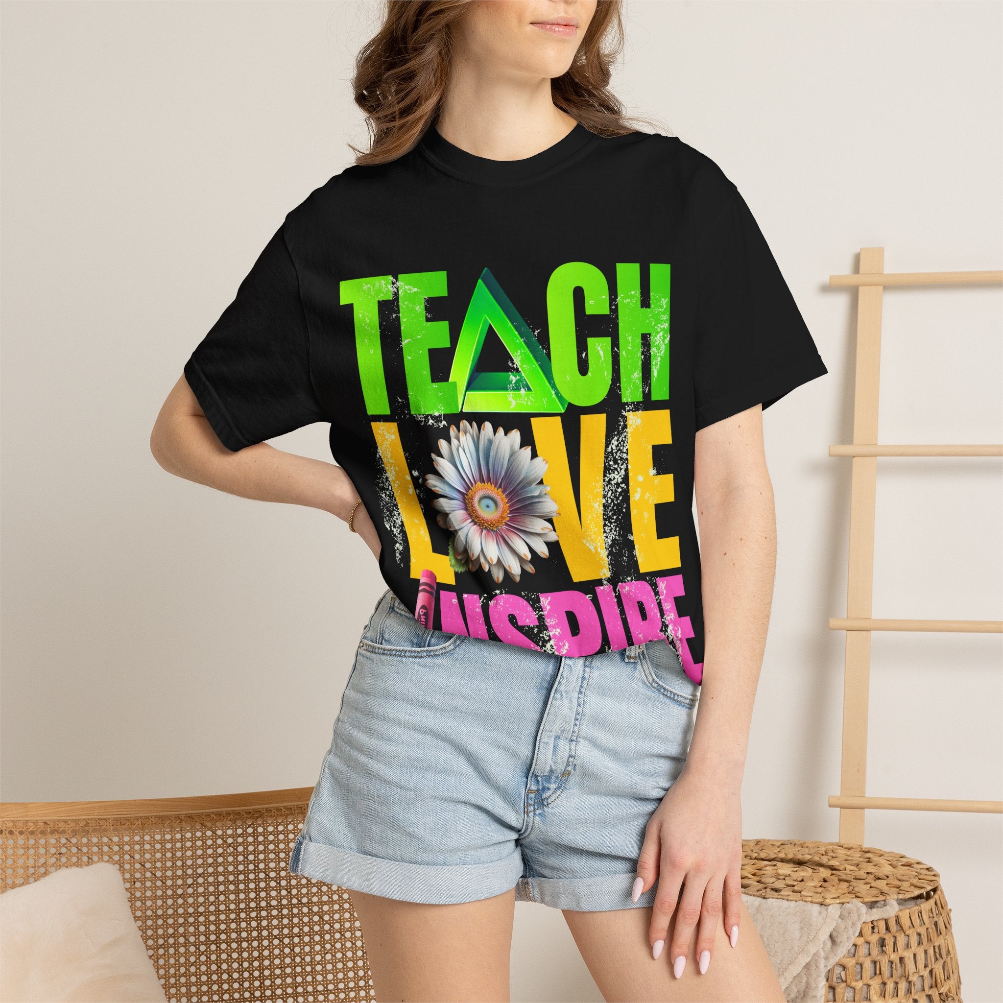 Teach Love Inspire T-Shirt — Colorful Teacher Appreciation Tee