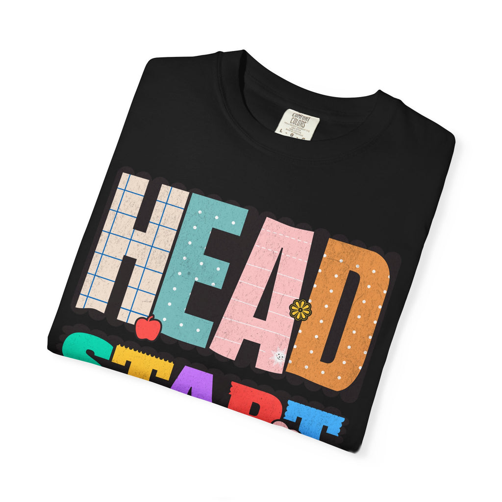 Head Start Teacher Colorblock Graphic T-Shirt — Retro School Staff Gift