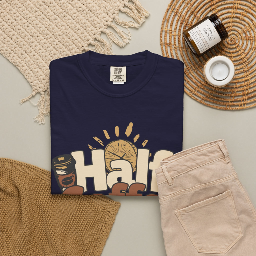 Teacher Coffee T-Shirt — "Half Coffee Half Teacher" Retro Graphic Tee